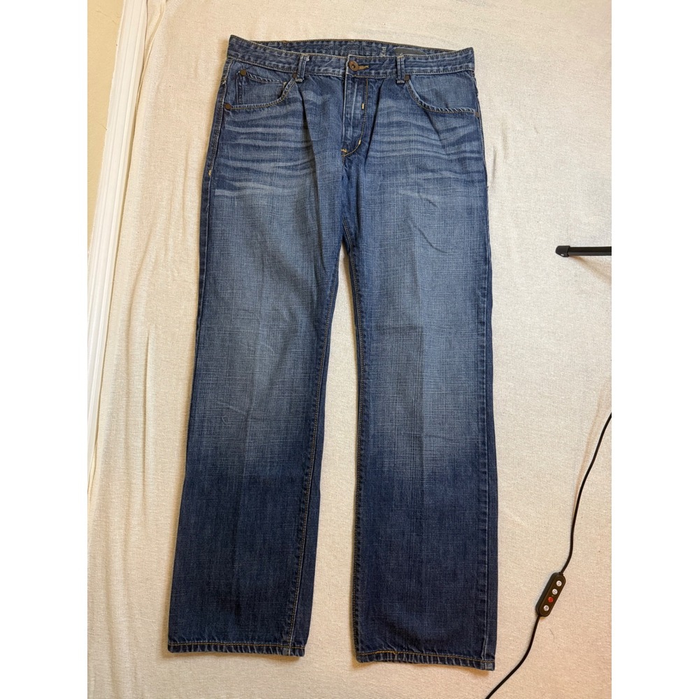 SilverTab Jeans Mens 36x32 Blue Slim Straight Denim Pants 100% Cotton 36 x 32